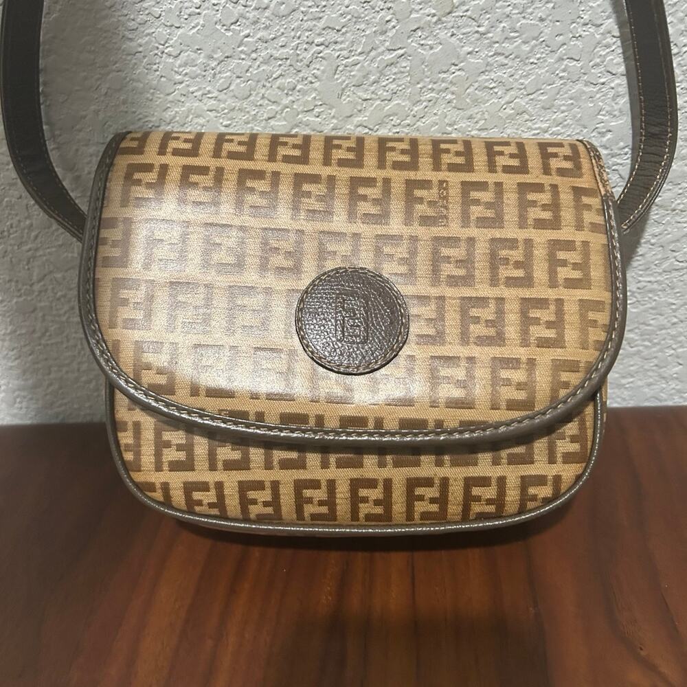 Vintage Fendi Zucca FF Monogram Crossbody Shoulder Bag